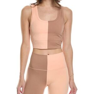 Terez Two-Tone Peach & Brown Colorblock High-Waist Leggings Set